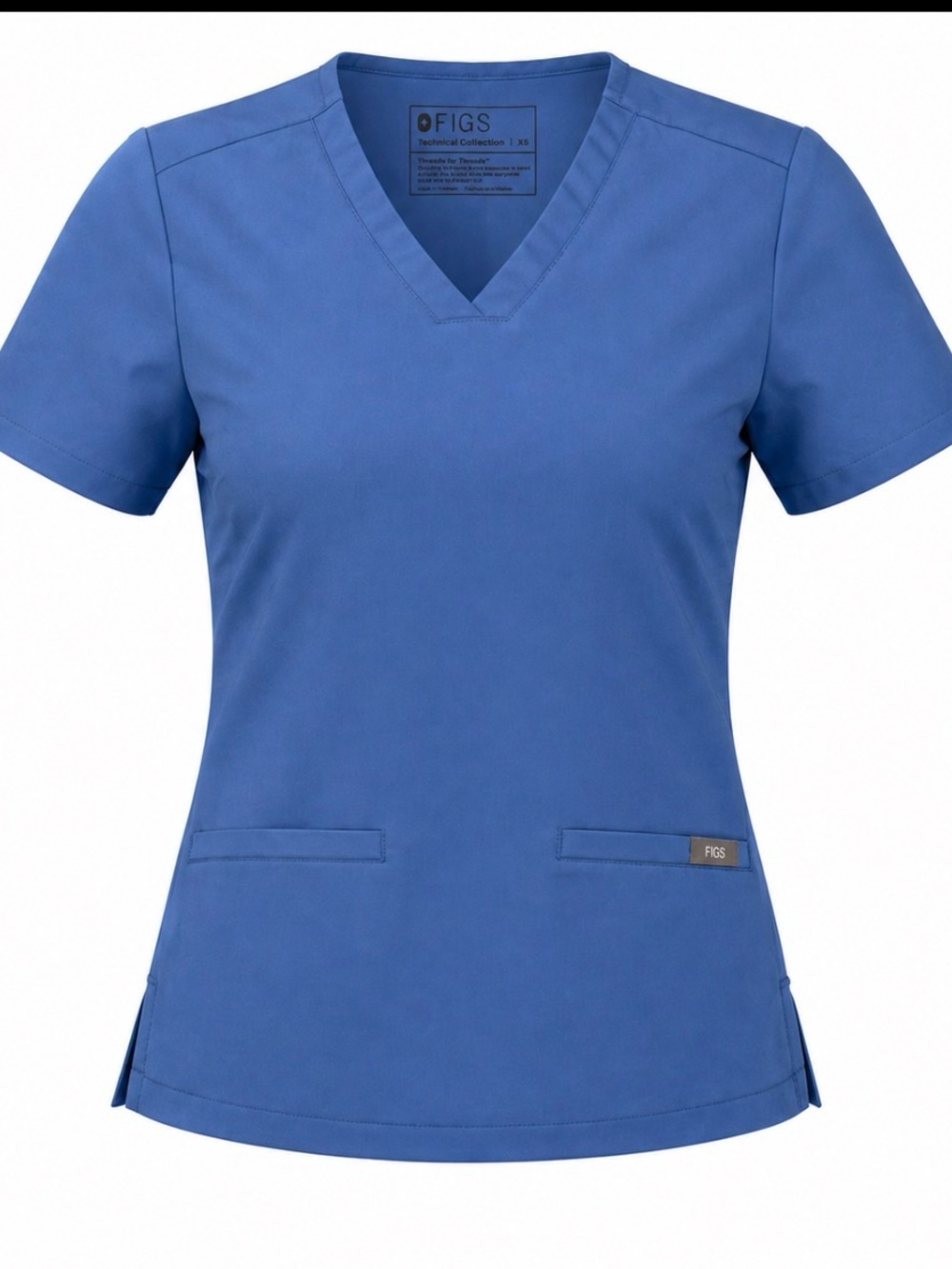 FIGS Women's V-Neck Scrub Top in ceil  Blue XS